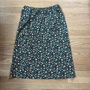 J. Crew Floral A-Line Skirt | Vibrant Print | Like-New | Elastic Waist - S